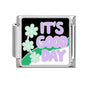 New Y2K Colorful Glaze English Word Italian Charm Link Fit 9mm Stainless Steel Jewelry DIY Making Bracelets For Gifts