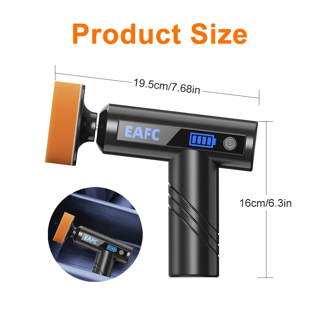 EAFC Car Polisher Handheld Wireless Polisher Glass Oil Film Remover Car Polishing Waxing Machine Power Tool for Car Body Cleanig Waxing Repair