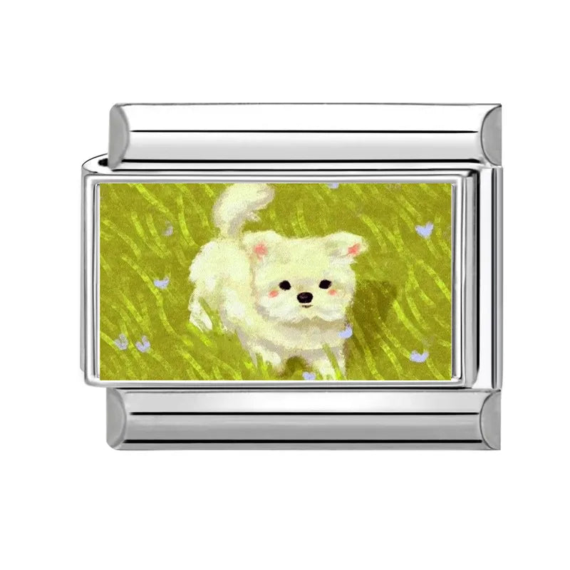 Y2K Cute Funny Sofa Cats Dogs Italian Charm Fit 9mm Stainless Steel Women DIY Bracelet Drop Shipping Fashion Jewelry Wholesale