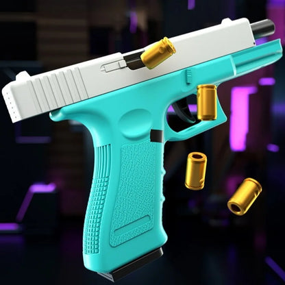 Mechanical G17 Soft Bullet Toy Gun Shell Throwing Continuous Firing Launcher Model Outdoor Sports Shooting Games for Children