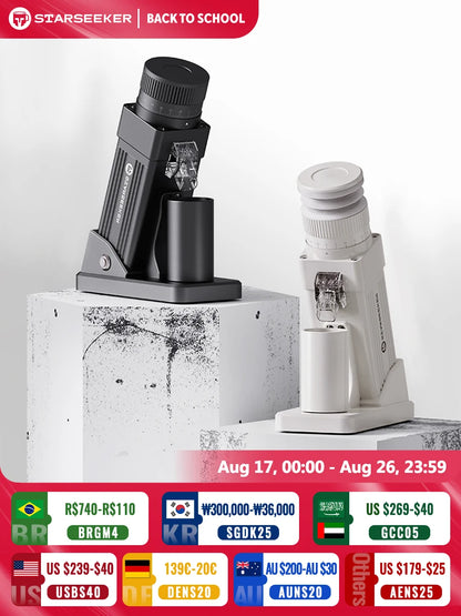 STARSEEKER E55Pro Electric Coffee Grinder 55MM Titanium Cone Burr Stepless Adjustment Espresso Brew Coffee Bean Grinder Black