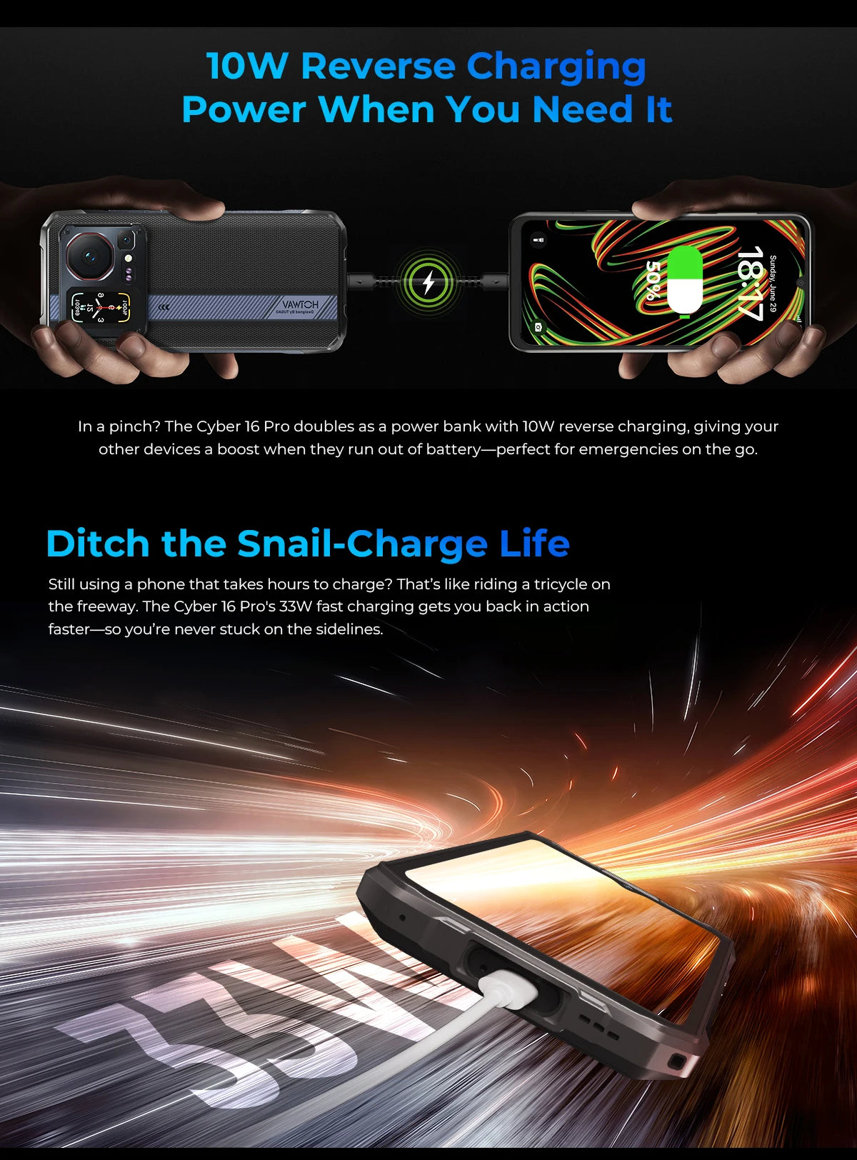 HOTWAV Cyber 16 Pro Rugged Smartphone G100 Octa-core Android 15 Mobile Phone 108MP 6.6'' FHD+ 2K 8GB 512GB 6280mAh Cellphone
