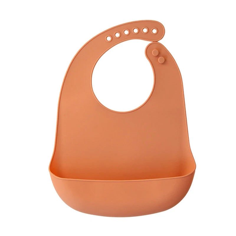 1PC Portable Baby Silicone Bib Ultra-thin Silicone Drool Bag Waterproof And Easy To Clean A Bib For Feeding Children And Infants