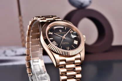 PAGANI DESIGN 2026 New Luxury Rose Gold DD40 Automatic Watch For Men 8285 Mechanical Wristwatch Men Stainless Steel Waterproof