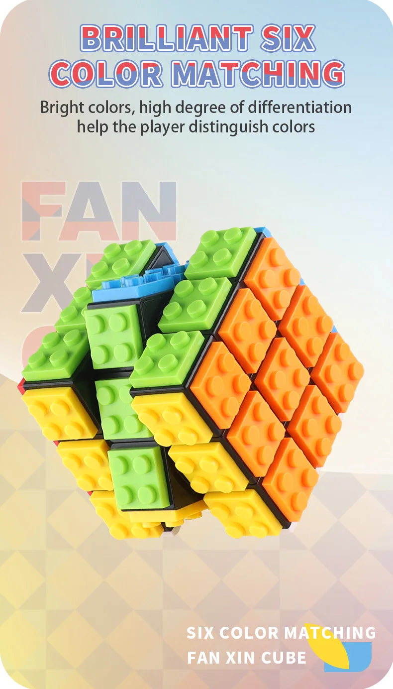 Building Blocks 3D Magic Puzzle Cube 3x3x3 DIY Fidget Toy Brick  puzzle professional smooth speed game children's toy gift
