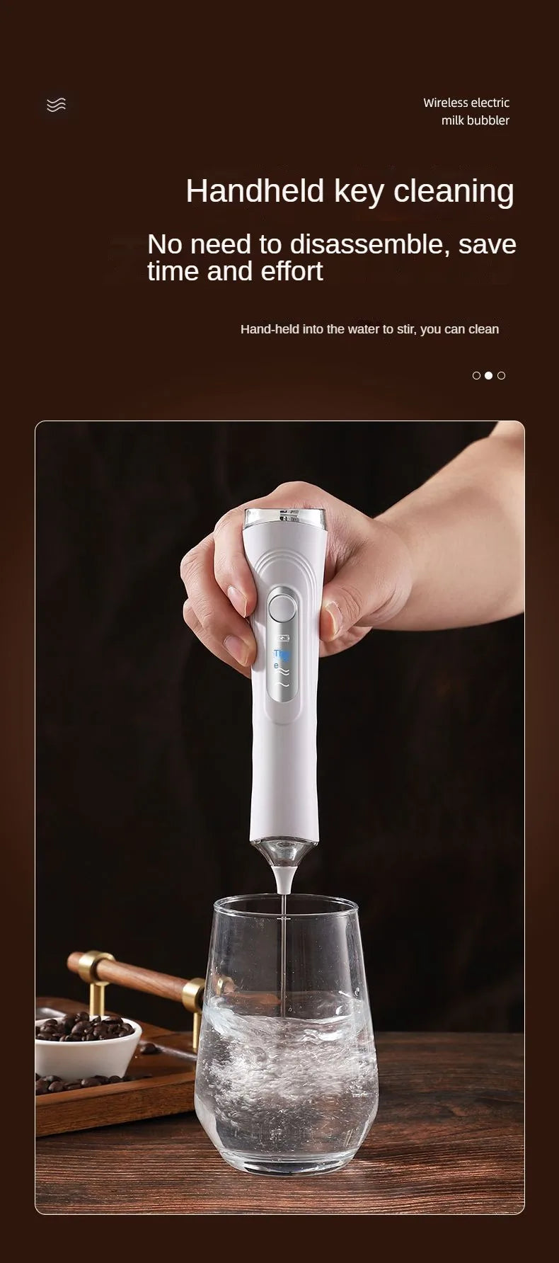 USB Electric Mixer, Handheld Coffee Milk Frother, Portable 3-Speed Blender, Butter Maker, Kitchen Tool, Ingredient Mixer