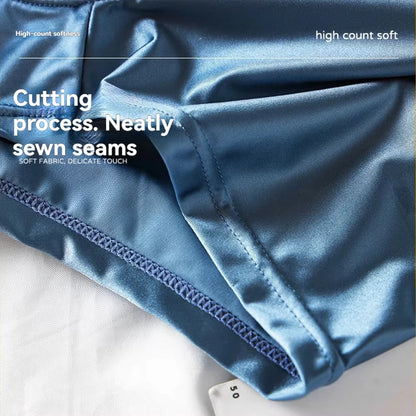 1/3Pcs Breathable Thin Satin Silk Boxer Briefs Seamless Mid Waist Ice Silk Boxers Underpants Smooth Underwear for Men Daily