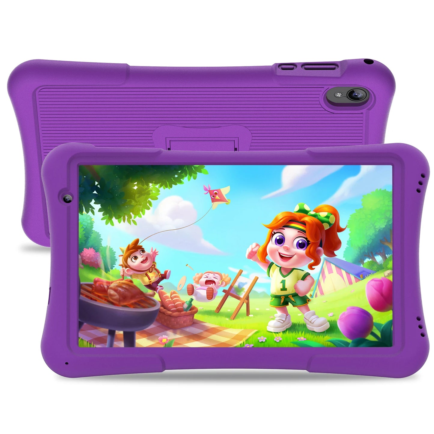 PRITOM 10 inch Kids Android Tablet, 4GB(2+2)+32GB, Quad Core, 6000 mAh, WiFi 6, Dual Camera, Bluetooth, Toddler Tablet