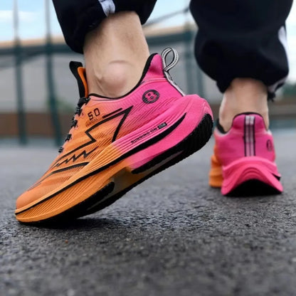 Brand Men's Carbon Plate Running Shoes Soft Cushion Shock Absorbing Sports Shoes Unisex Sneakers Light Anti-Slip Training Shoes