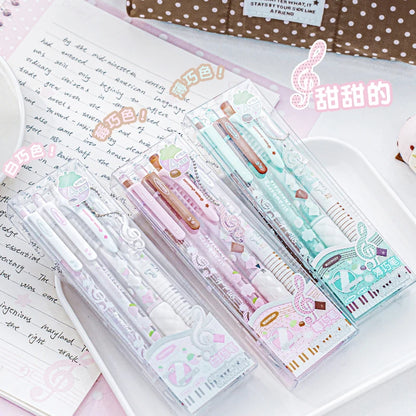 4Pcs Cute Kawaii Gel Pens Set Aesthetic 0.5mm Fine Point Retractable Pens for School Office Writing Sweet Chocolate Stationery