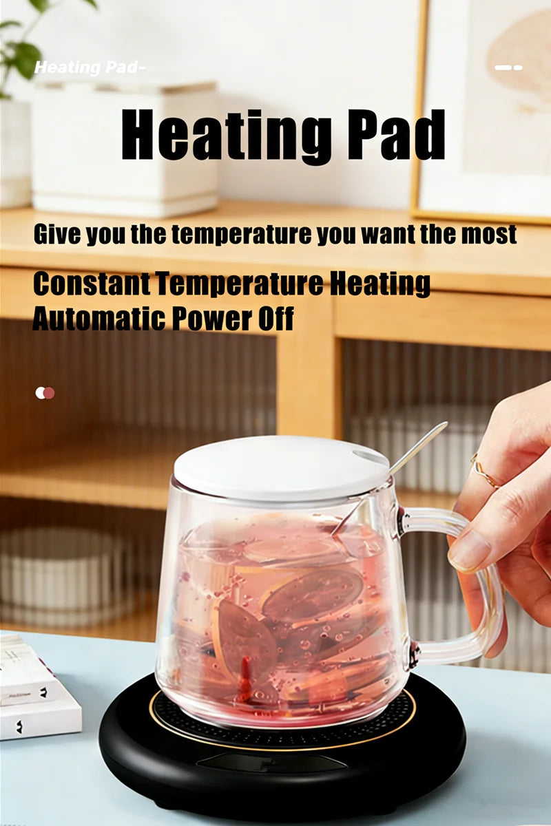 USB Thermostatic Heating Coaster for Home 3-Speed Adjustable Constant Temperature 55-65-75 Degrees Cappuccino Warmer