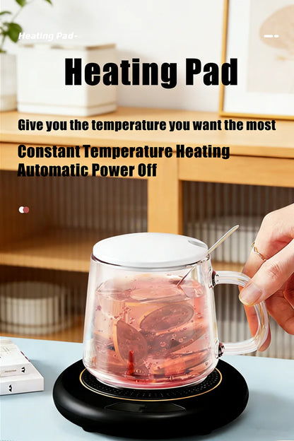 USB Thermostatic Heating Coaster for Home 3-Speed Adjustable Constant Temperature 55-65-75 Degrees Cappuccino Warmer