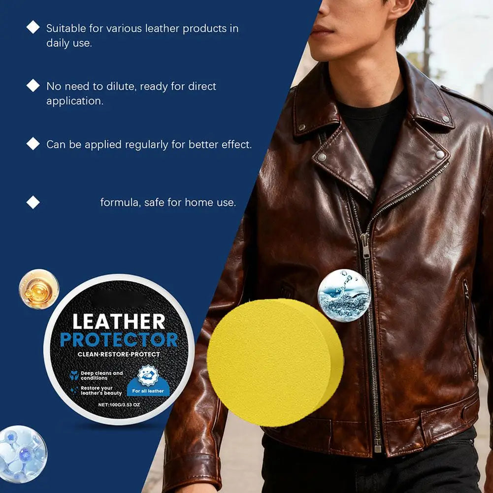 2/1Box Car Leather Care Cream Deep Nourishment And Repair Restore Tool Leather Cleaning Cream Restoration Car Interior Polishing