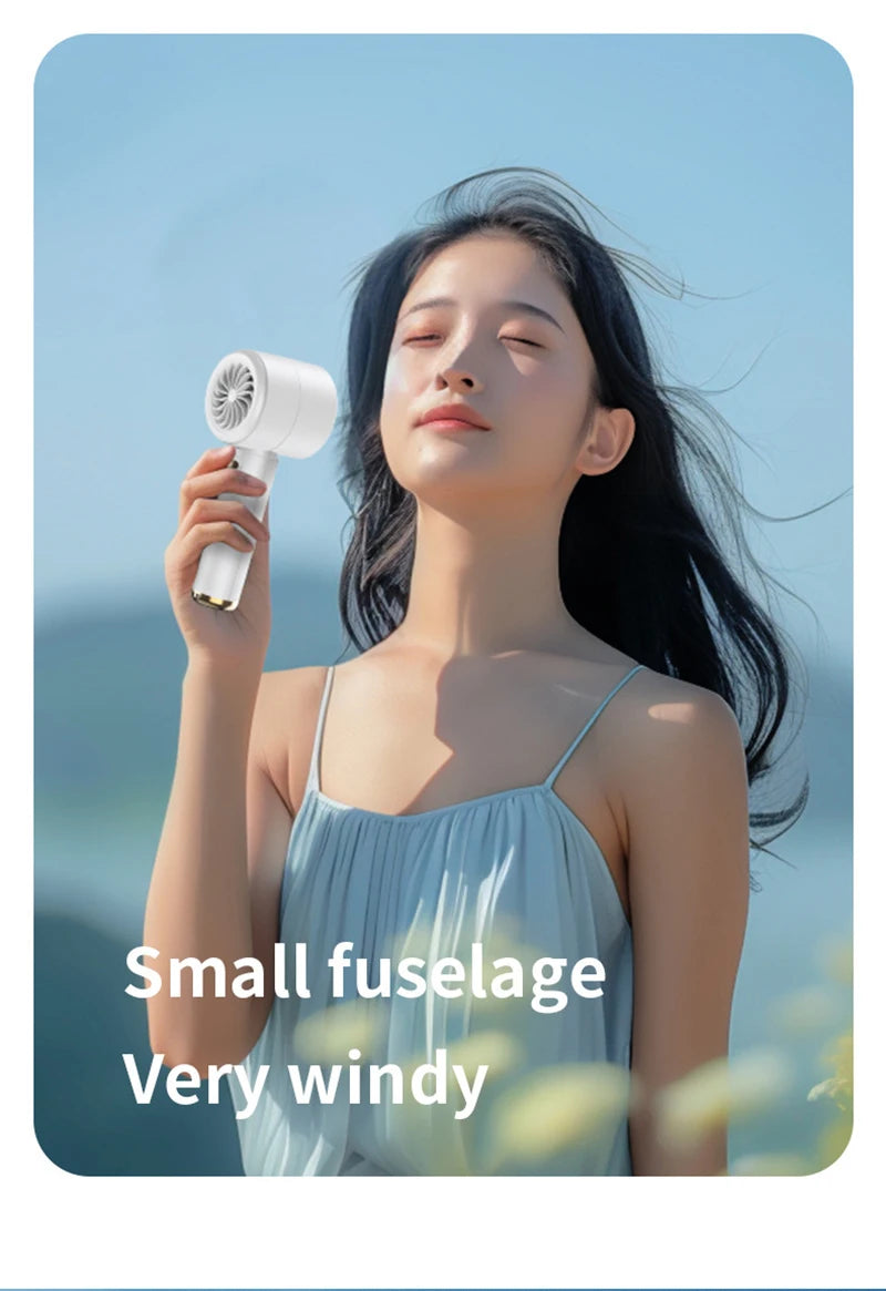 100 Speed High-speed Handheld Fan Usb Rechargeable Mini Portable Charging Turbo Fan Desktop Small Fan Outdoors Travel