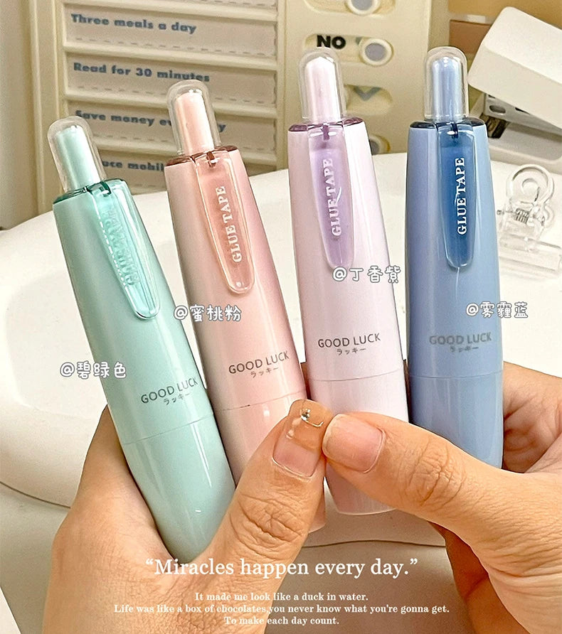 1 Pc Ins Simplicity Solid Color Double Sided Tape for Student Erasable Dot Glue Tape for Paste Non-sticky Note School Supplies