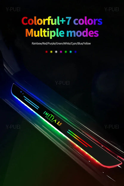 Customized For Renault RS Clio Scenic Logan Megane Car Welcome Door illuminated Sill Light Logo Lamp LED Car Pedal Decoration