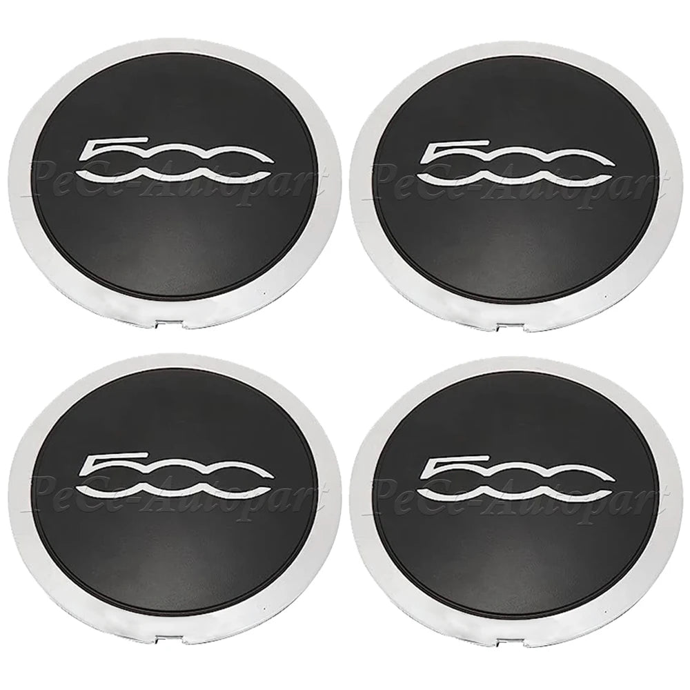 4Pcs 133mm For Fiat 500 New Hubcap Wheels Centre Hub Caps 68078419AC 68078421AC 51884863 Silver/Red Dust Cover