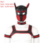 Large Size Puppy Cosplay Neoprene Fetish Hood Mask Kit with Chest Strap Collar Armband Sex Costumes for Bdsm Slave Role Play