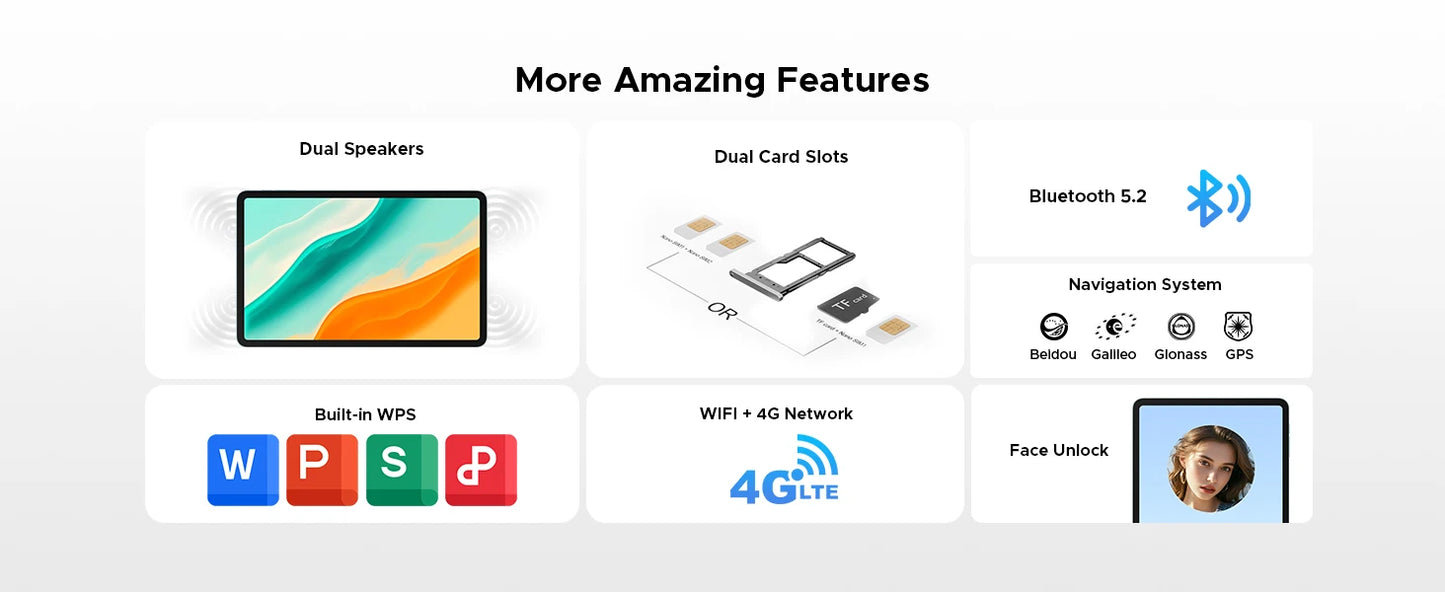 DOOGEE Tab G6 Pro Tablet PC Android 16 Gemini AI 12'' 2K Display 9000mAh Battery 8GB  RAM 128GB ROM Ultra-thin Body Smart Pad