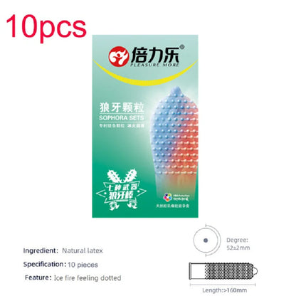 Rubber Condom With Tendrils Sex Toys Ice Fire Feeling Penis Sleeve For Adults 18 Stimulation Safety Condoms Erotic Products