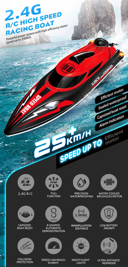 HJ808 RC Battery Boat 2.4Ghz 25km/h High-Speed Remote Control Racing Ship Water Speed Boat Children Model Toy
