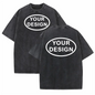Custom T-shirt with Hip-hop Street Team Logo Men's 230G Pure Cotton, Loose Fit, High-temperature Printed Custom Top