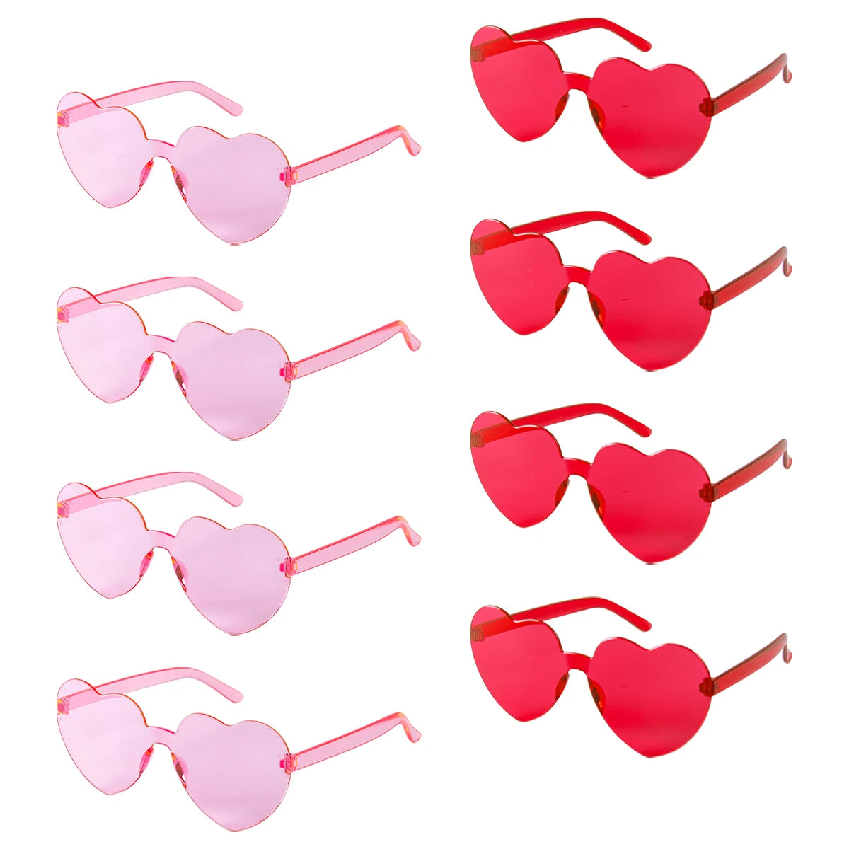 6/8/10/12pcs Wedding Bridal Shower Sunglasses Pink Red Heart Glasses Bride To Be Bridesmaid Gifts Bachelorette Hen Party Decors