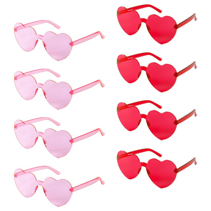 6/8/10/12pcs Wedding Bridal Shower Sunglasses Pink Red Heart Glasses Bride To Be Bridesmaid Gifts Bachelorette Hen Party Decors