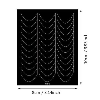 1pcs Curved French Lines Nail Art Stencils Stickers V-shaped Pattern Classic French Nail Decals Drawing Line Aid Nail Sticker To