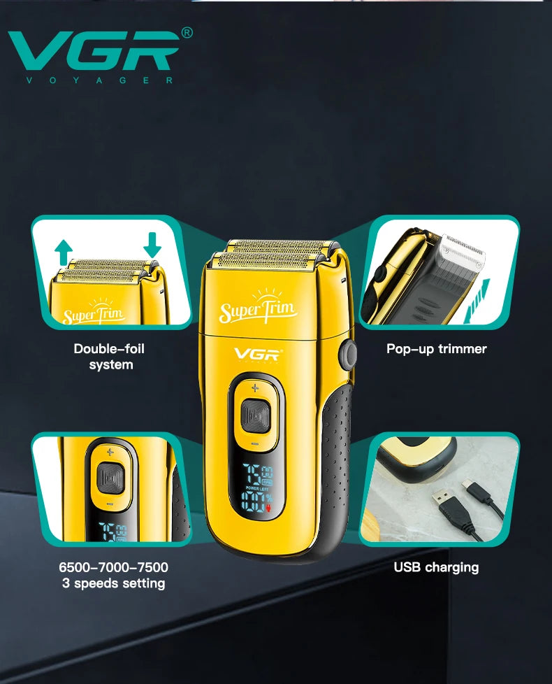 VGR 332 Electric Razor Electric Shaver Rechargeable Shaving Machine for Men Shaver Beard Razor Beard Trimmer Hair Trimmer