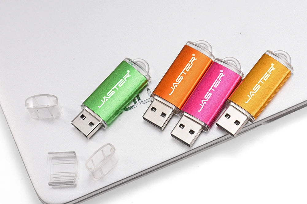 JASTER High Speed USB 2.0 Flash Drive Mini Plastic Pendrive 128M 4GB 16GB 32GB 64GB 128GB With Keychain Memory Stick Pen Drive