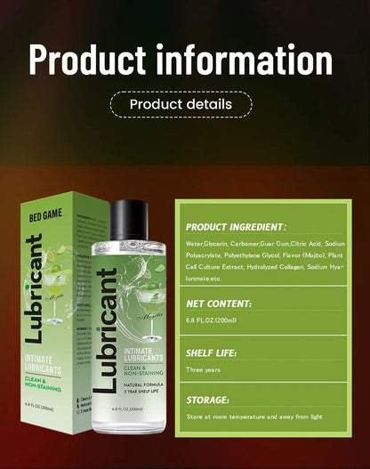 Bed Game 200ml Anal Lubricants Fruit Water Based Sex Silky Smooth Texture Lubricant Love Gel Exciter For Adult toy lubricant