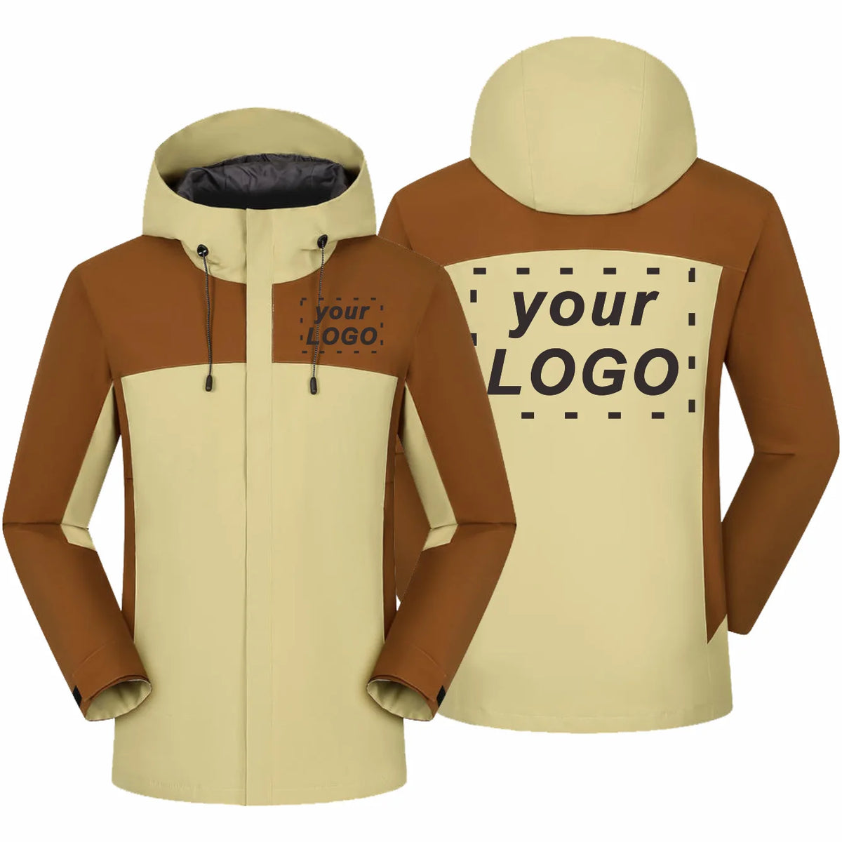 Winter Casual Windproof Hooded Down Jacket Custom Printed Embroidery Company Logo High Quality Men's Hiking Outdoor Jacket 4xl