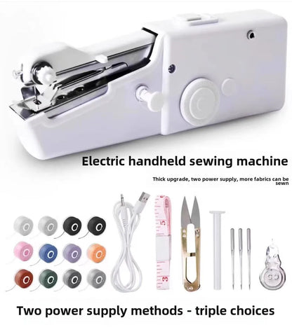 Portable Handheld Electric Sewing Machine Mini Quick Stitch Home Clothes Repair DIY Fabric Sewing Tool for Clothing Crafts