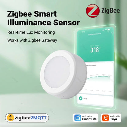 Zigbee Smart Light Sensor Illumiance Detector Real-Time LUX Brightness Monitoring Smart Home Automation For TUYA Smart Life Z2M