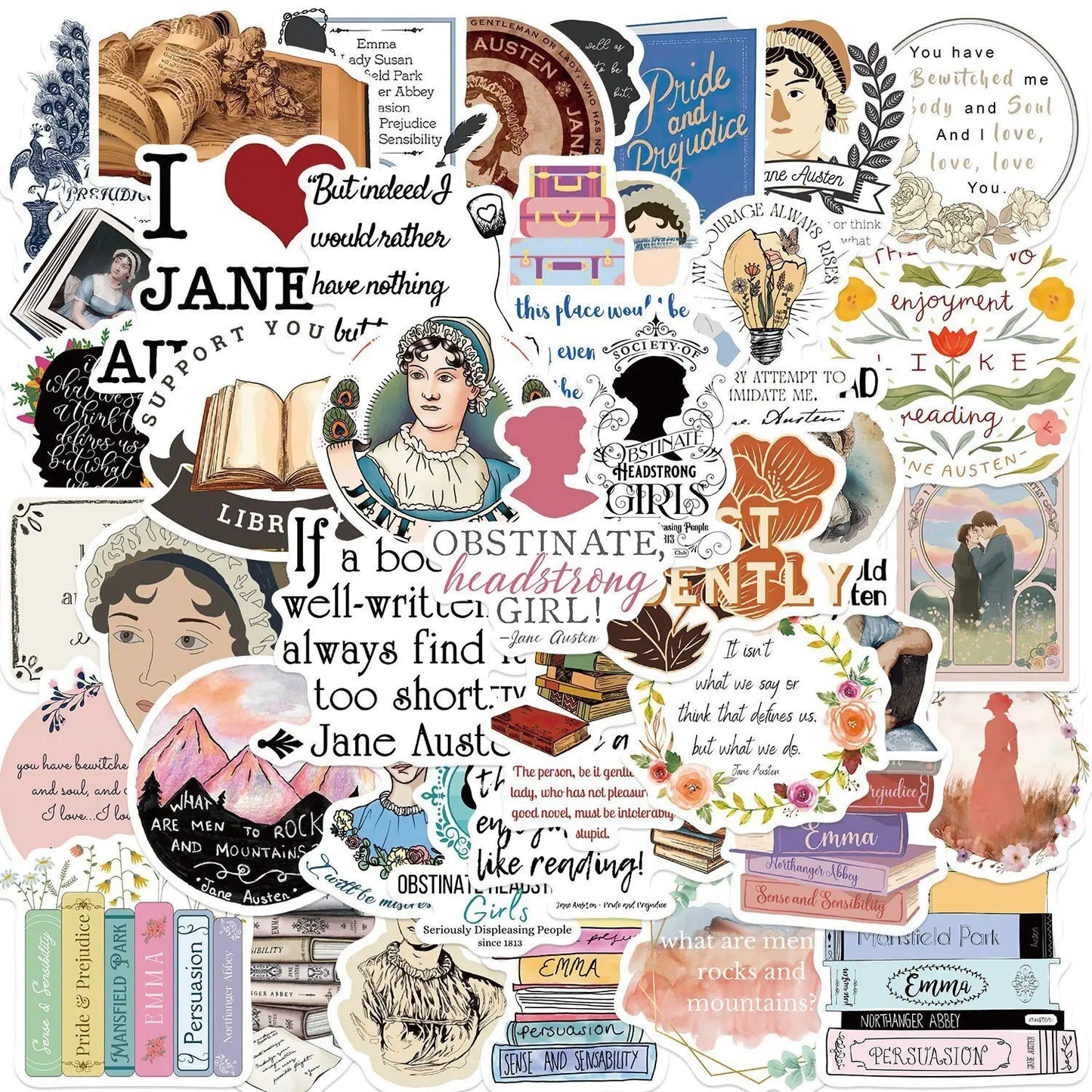 10/50/100pcs Mix Kawaii Smut Bookish Dark Romance Reading Book Stickers Aesthetic DIY Scrapbooking Notebook Laptop Phone Sticker