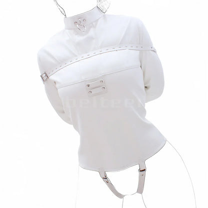 Female Sofe Leather Adjustable Binder Bondage Straitjacket Binding Slave Lockable Coat For Women Erotic Cosplay Adult BDSM
