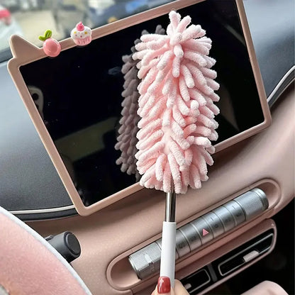 1 retractable anti-static dust brush, used for car cleaning, can clean car dust, windshield cleaning tool