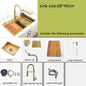 Gold Waterfall Faucet Kitchen Sink Nano Sink 304 Stainless Steel Golden Topmount Single Bowl Wash Basin 4 Function Kitchen Faucet