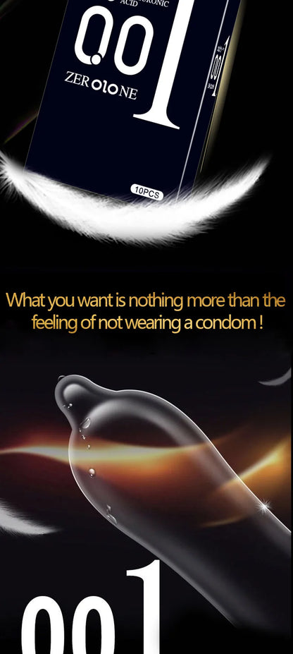 10pcs Ultra Thin Condoms Intimate Condone Super Lubricated Natural Latex Penis Sleeve Long Lasting Condom for Adult 18+ Sex Toys