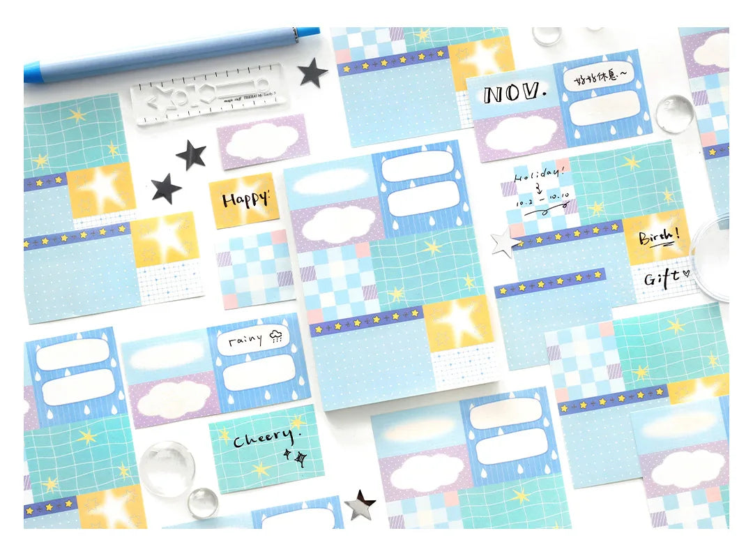 80sheets Starlight Fragment Series Kawaii Ins Message Notes DIY Scrapbooking Material Aesthetics Craft Paper