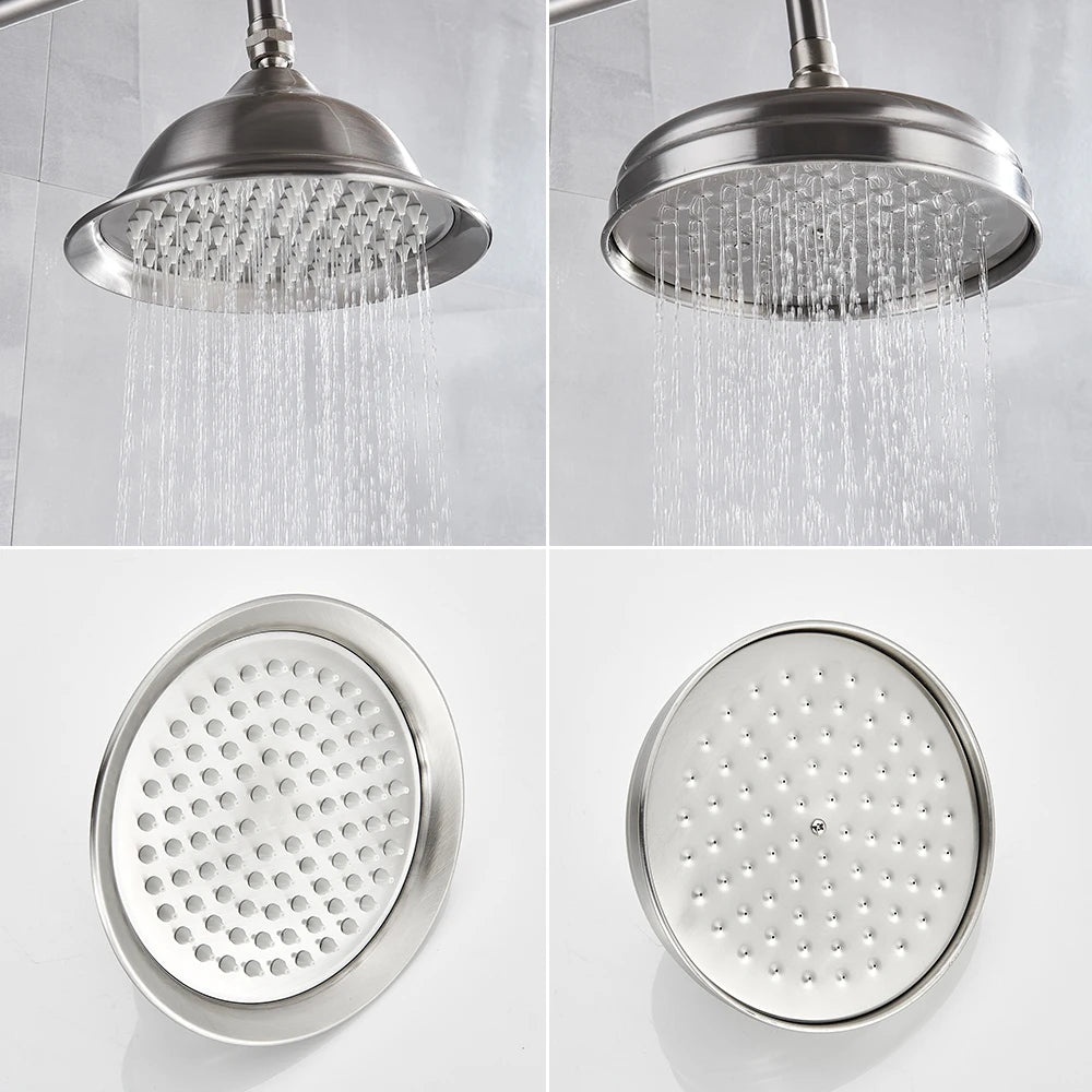 POIQIHY Brass Golden Rainfall Shower Head Shower Faucet Head Bathroom Replace Rain Showerhead Antique Brass Showerhead Accessory