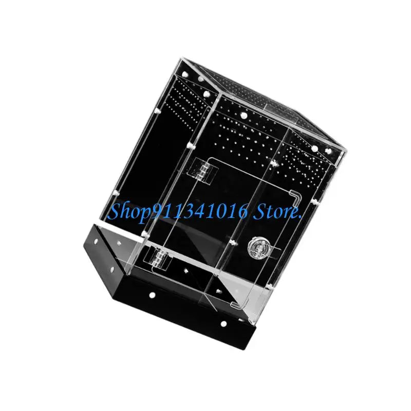 34Cm Clear Acrylic Reptiles Enclosure Breeding Box For Amphibians Animal Hermits Crabs Safe Habitats Place