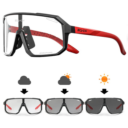 SCVCN Outdoor Sport Bike Photochromic Sunglasses Men Women bicycle MTB Road Cycling Glasses UV400 Fishing Goggles Running Eyewea