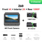 【Free 128G Card】DDPAI Z60 Dual Dash Cam Front and Rear 4K+1080P Dashcam Car DVR Dash Camera GPS ADAS Nightvision Park Monitor