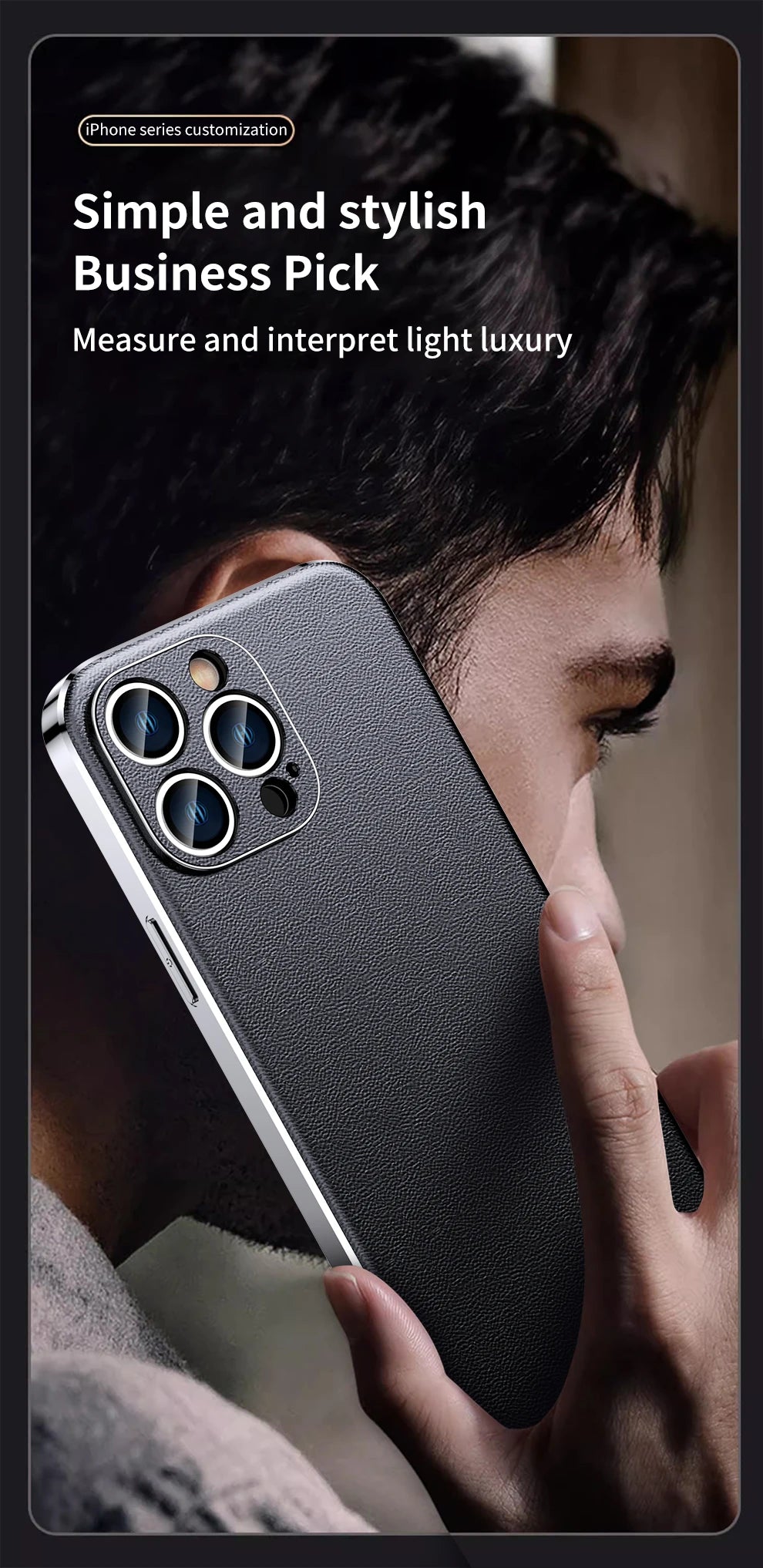 LANGSIDI Luxury Ultra Thin Shockproof Leather Case For iPhone 17 16 Pro Max 15 Plus 14 13 12 11 Air Lens Protective Cover