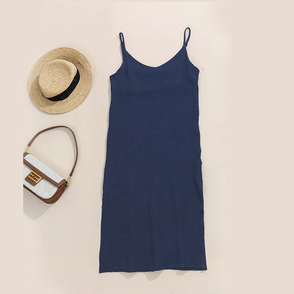 Casual Muslin 100% Cotton Gauze Dresse Summer Women's Loose Sleeveless Backless Streetwear Female Chic Dress Vestidos Long Robe