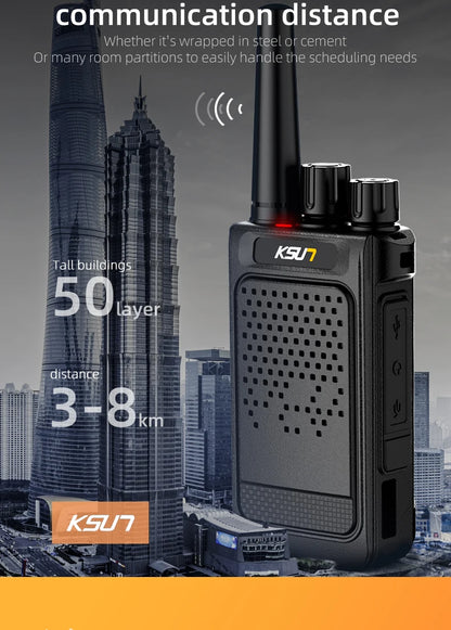 Mini Portable Walkie Talkie 2pcs UHF Radio Wireless Intercom VOX Function PMR446 Walkie Talkie Two Way Radio Station KSUN X26