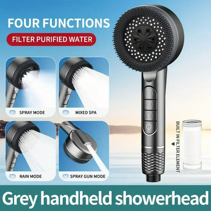 Four-speed Adjustment Filtered Supercharged Shower Head With Multi-functional Water Seal Home Shower Bathroom Accessories