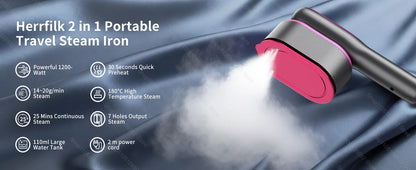 Mini Garment Steamer For Clothing Steam Iron Handheld Portable Home Travelling Voor For Clothes Ironing Wet Dry Ironing Machine